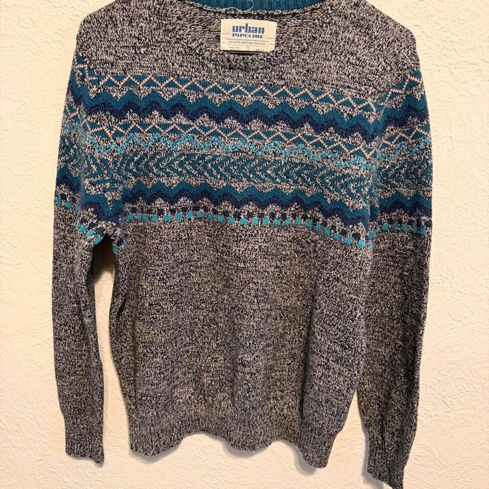 Urban-pipeline Men's Grey and Blue Jumper